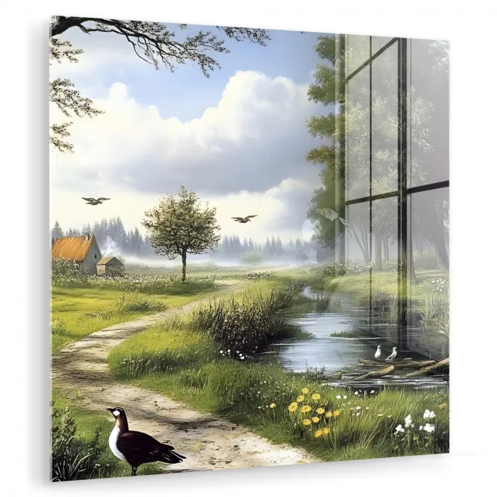Zandpad - Groen landschap - Water plexiglas 5mm klein -zzzproduct_nieuw