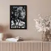 Springen - Paard - Zwart - Wit fotolijst zwart zonder passe partout klein -sfeer5