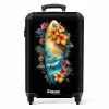 Surfplank omringd door bloemen NBS - Handbagage koffer - Unisex middel -productfoto_recht