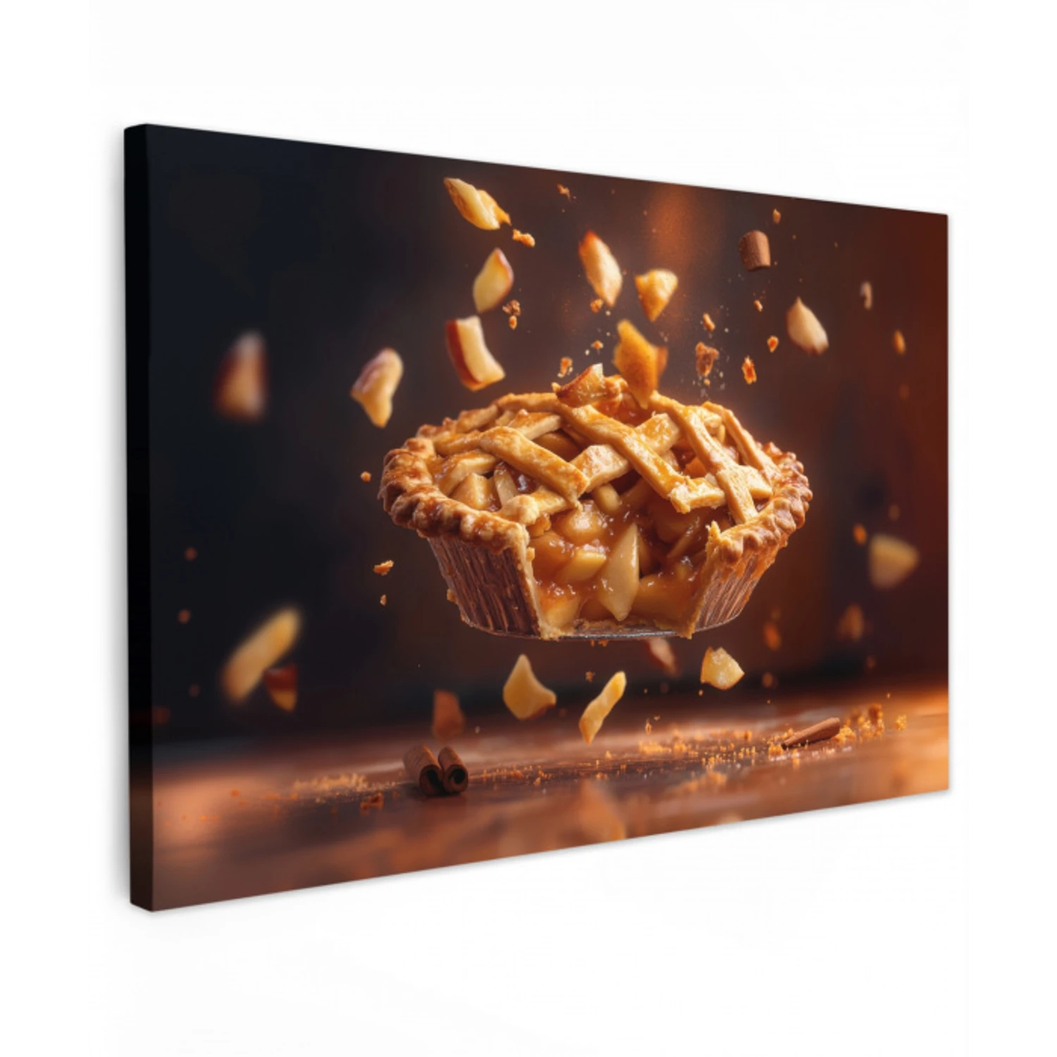 Appel - Taart - Warm - Eten Tuinposter op houten frame 2 cm dik klein -3d
