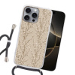 Katoen - Natuur - Taupe Hoesje iPhone 16 Pro Max met koord klein 804 -sfeer1