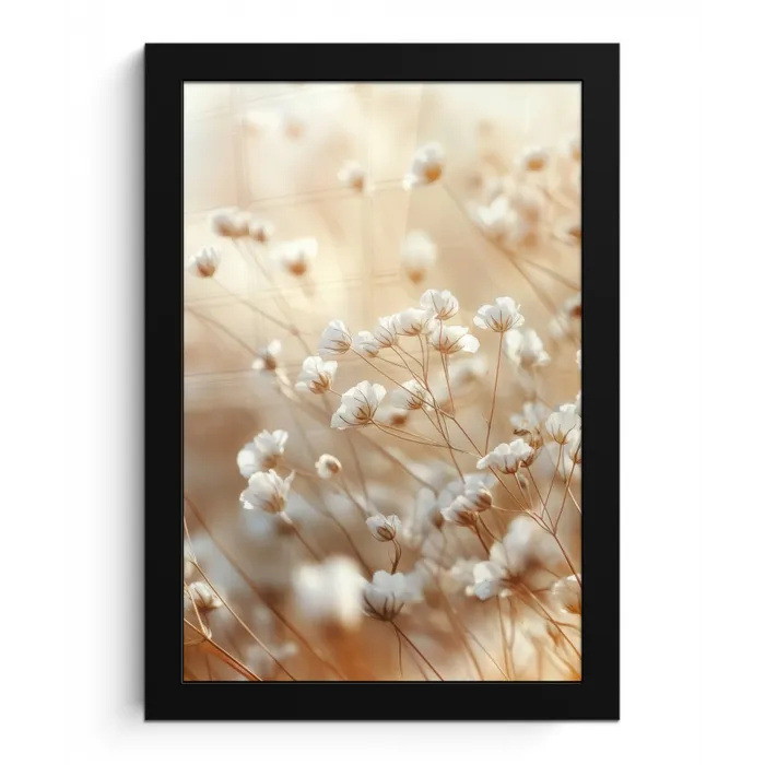 Wilde - Bloemen - Wit fotolijst zwart zonder passe partout klein -3d