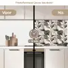 Botanisch - Bladeren - Zwart keuken achterwand 2 middel 871 -voor-na2_NL