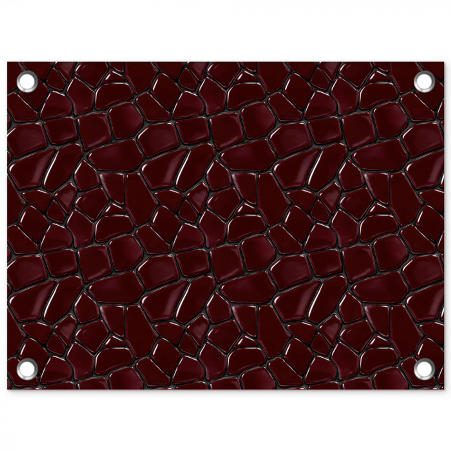 Mozaïek - Tegel - Bordeauxrood tuinposter los doek klein 239 -3d