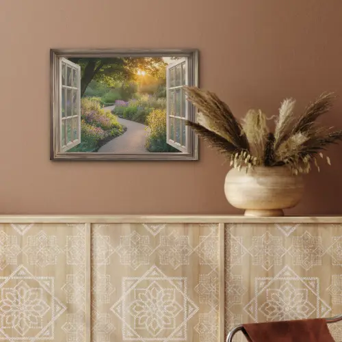Doorkijk - Bloemen - Natuur - Zon - Pad PET vilt klein -sfeer4