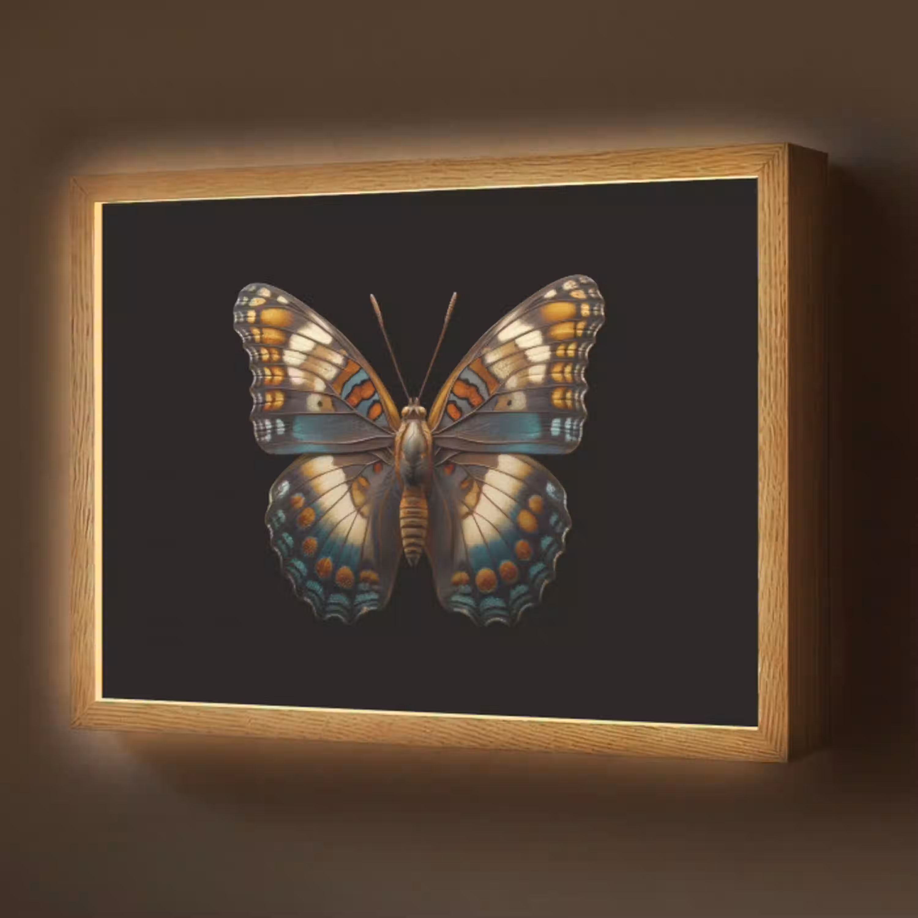 Vlinder - Kleurrijk - mozaïekachtig Light Box met batterij (Wandlamp) middel -z3d_website