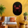 Krab - Rood - Vissen - Schaaldieren Wandcirkel Ovaal Glas middel -sfeer4
