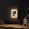 Zwart - Wijn - Decoratie - Vintage Light Box met kabel (Wandlamp) klein -sfeer1