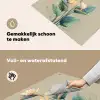 Paradijsvogelbloemen - Blauwgroene bladeren - Beige Inductie beschemer met haakjes middel -ky-schoon-nl