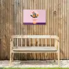 Tulpen - Vaas - Strepen - Paars Tuinposter op houten frame 2 cm dik klein -sfeer4