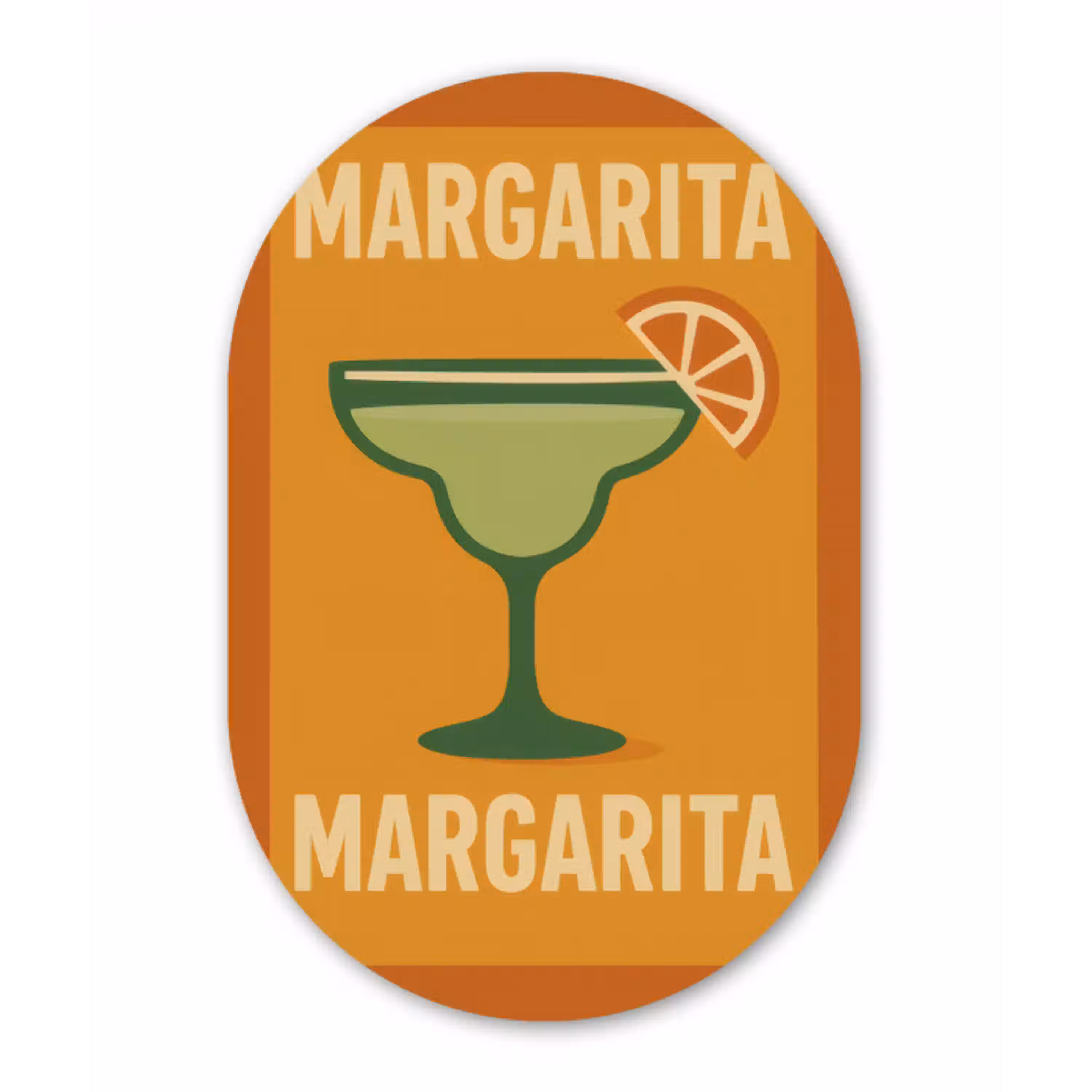 Illustratie - Margarita - Sinaasappelschijf - Oranje Wandcirkel Ovaal Aluminium middel -3d