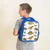 Dinosaurus - Tekening - Kinderen - Jongens - Kinderen Kinderrugzak - Blauw middel -sfeer2