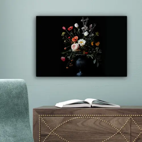 Bloemstuk - Vaas - Zwart canvas 2cm klein -sfeer4
