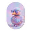 Eend - bril - Pastel Wandcirkel Ovaal Forex klein -3d