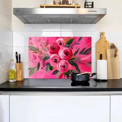 Bloemen - Verf - Roze Inductie beschemer met haakjes klein -sfeer2