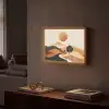 Zon - Heuvels - Boom - Abstract Light Box met batterij (Wandlamp) middel -sfeer1