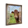 Doorkijk - Koe - Weiland - Landschap - Dieren aluminium wit klein -3d