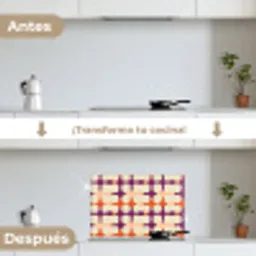 Modern - Patroon - Kleurrijk keuken achterwand spatscherm klein 900 -voor_na_ES
