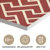 Rood - Beige - Patroon - Lijnen PET vilt klein 837 -closeup_NL