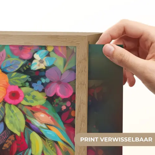 Paard - Bloemen - Schilderij - Natuur - Verf Light Box met batterij (Wandlamp kind) middel -USP_websiteprintNL