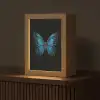 Vlinder - Blauw - Contrast Light Box met kabel (Tafellamp) klein -z3d_website