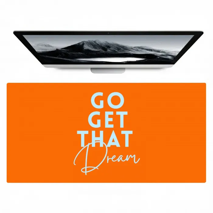 Oranje - Blauw - Go get that dream Muismat XXL klein -zzz3d