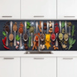 Kruiden - Lepels - Culinair - Kleurrijk - Sfeervol keuken achterwand 2 middel -3d