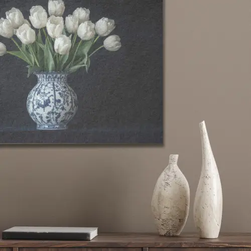 Wit - Bloemen - Tulpen - Vaas PET vilt klein -sfeer6_closeup