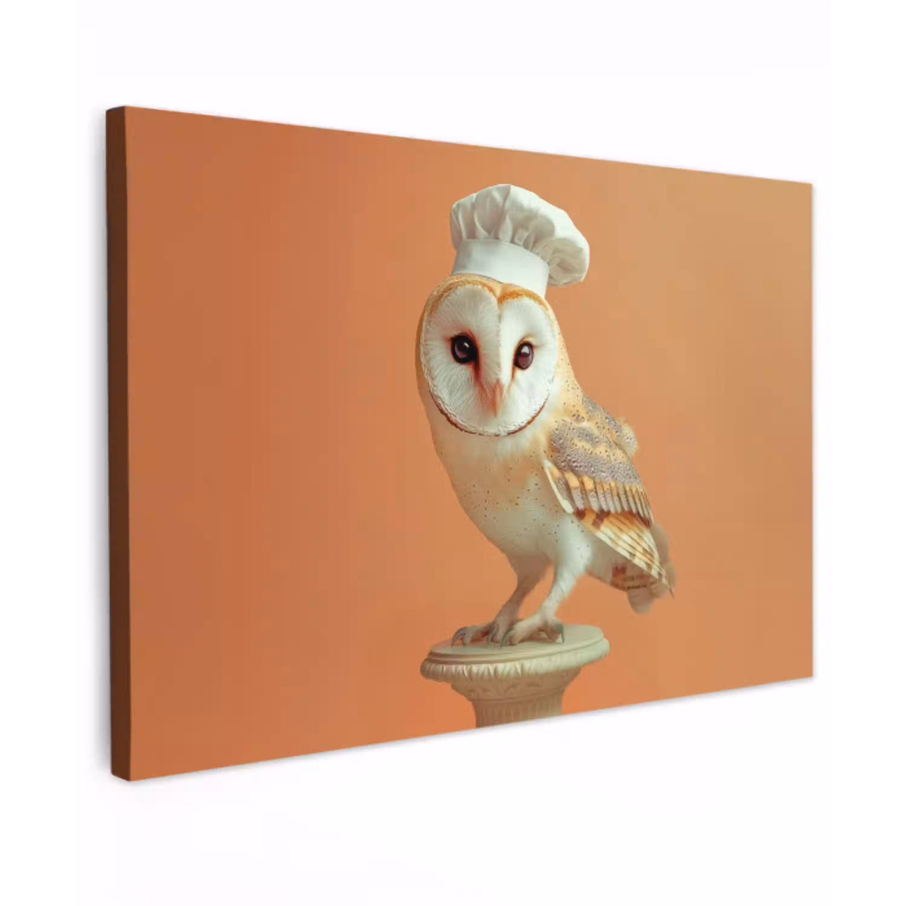 Kerkuil - Koksmuts - Oranje - Vogel canvas 2cm klein -z3d