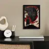 Krijger - Draak - Zwart - Rood - Rook fotolijst zwart zonder passe partout klein -sfeer1