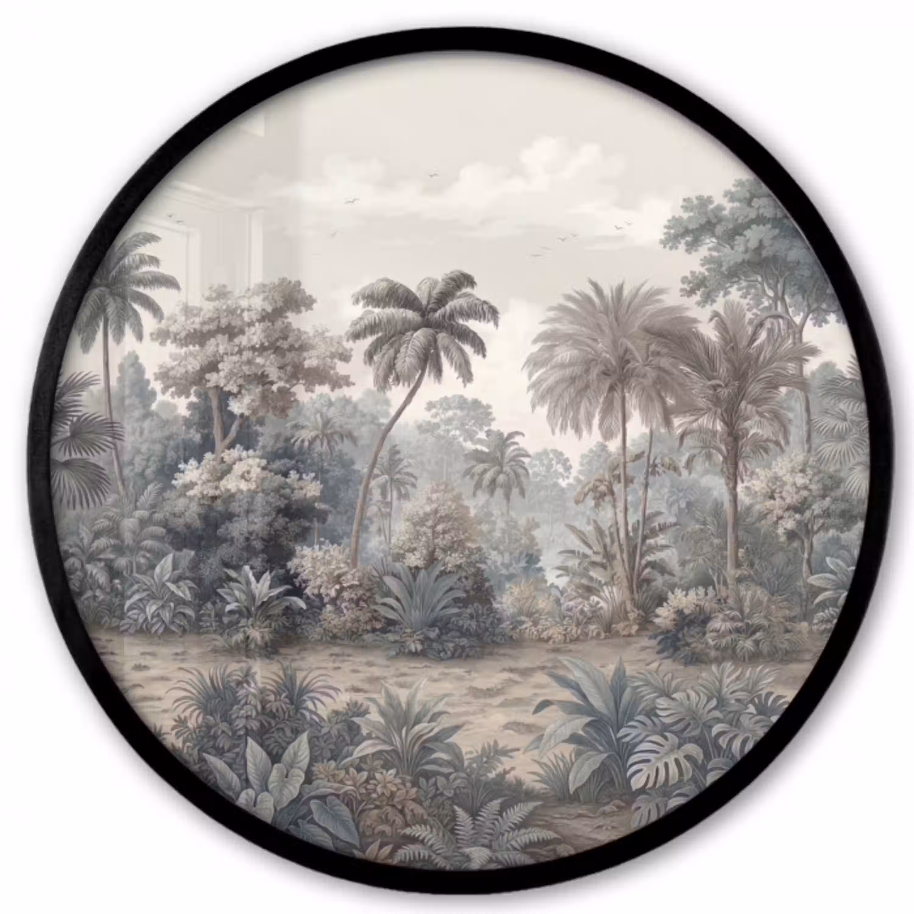 Tropisch - Landschap - Illustratie Fotolijst rond zonder passe partout klein -3d