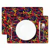 Waterverf - Rood - Geel Placemat vinyl groot 368 -zzsfeer2_Kitchenyeah-website