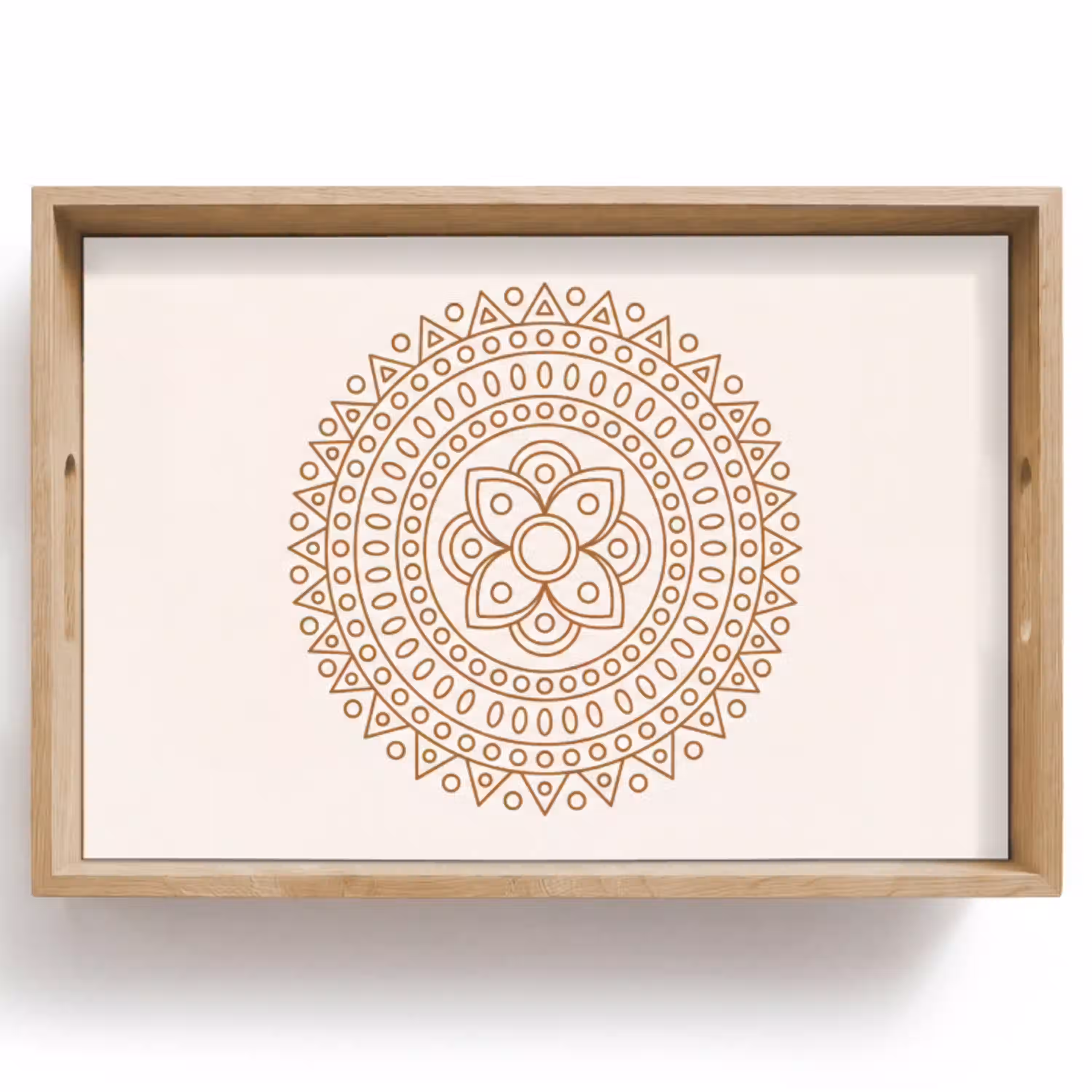 Mandala - Geometrisch - Abstract - Oosters - Bruin Dienblad Rechthoek middel -z3d_shopping