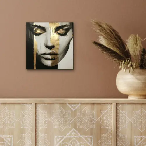 Ogen - Gezicht - Goud - Strepen aluminium wit klein -sfeer4