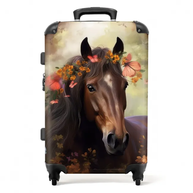 Koffer - Paard - Dieren - Bloemen - Bos - Vlinder NBS - Medium koffer - Kinderen Unisex middel -productfoto_recht