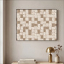 Blok - Patroon - Bruin Textielframe zwart klein 947 -sfeer2