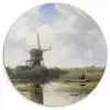Molen - Willem Roelofs - Oude meesters - Kunst Wandcirkel kunststof plaat 5mm dik klein -3d