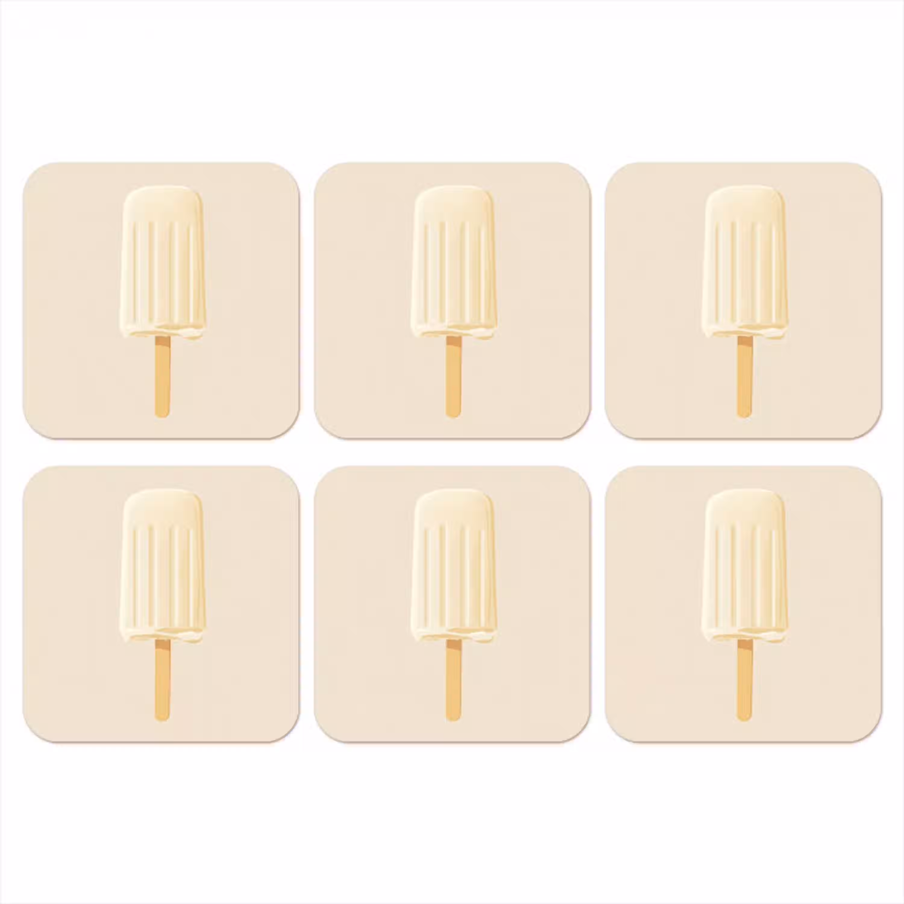 Minimalistisch - Waterijsje - Stokje - Beige onderzetter kurk middel -3d