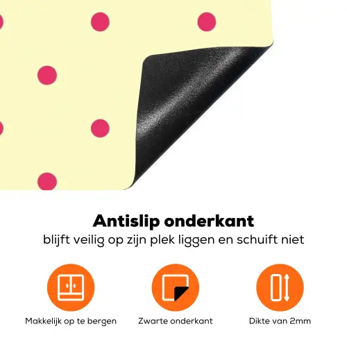 Swag - Roze - Stippen - Geel Inductie beschermer vinyl 3mm klein -zzzzzzz-td-onderkant