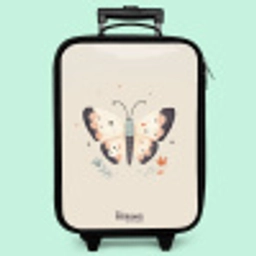 Vlinder in neutrale pastel kleuren Kinderkoffer - Zwart klein -zzz_website3d_nbs2