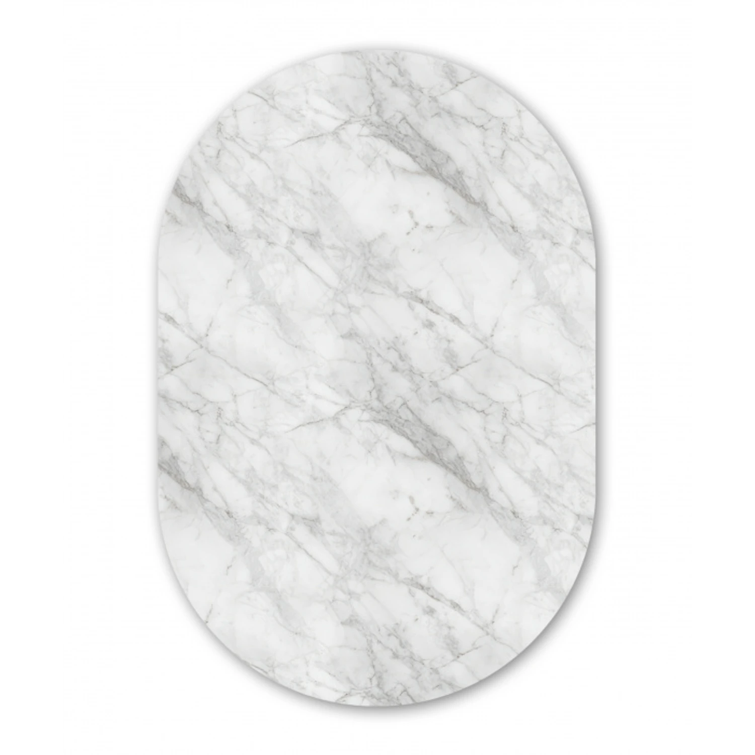 Klassiek - Marmer - Grijs Wandcirkel Ovaal Forex klein 630 -3d