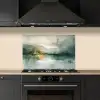 Groen - Modern - Abstract - Goud keuken achterwand spatscherm klein -sfeer1