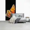 Vlinder - Bloemen - Insect - Portret - Zwart - Oranje fotobehang vinyl groot -slaapkamer