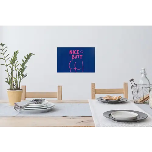 Brutaal - Grappig - Blauw Muursticker klein -eettafel