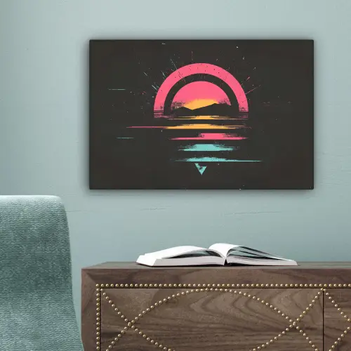 Cirkel - Abstract - Roze canvas 2cm klein -sfeer4
