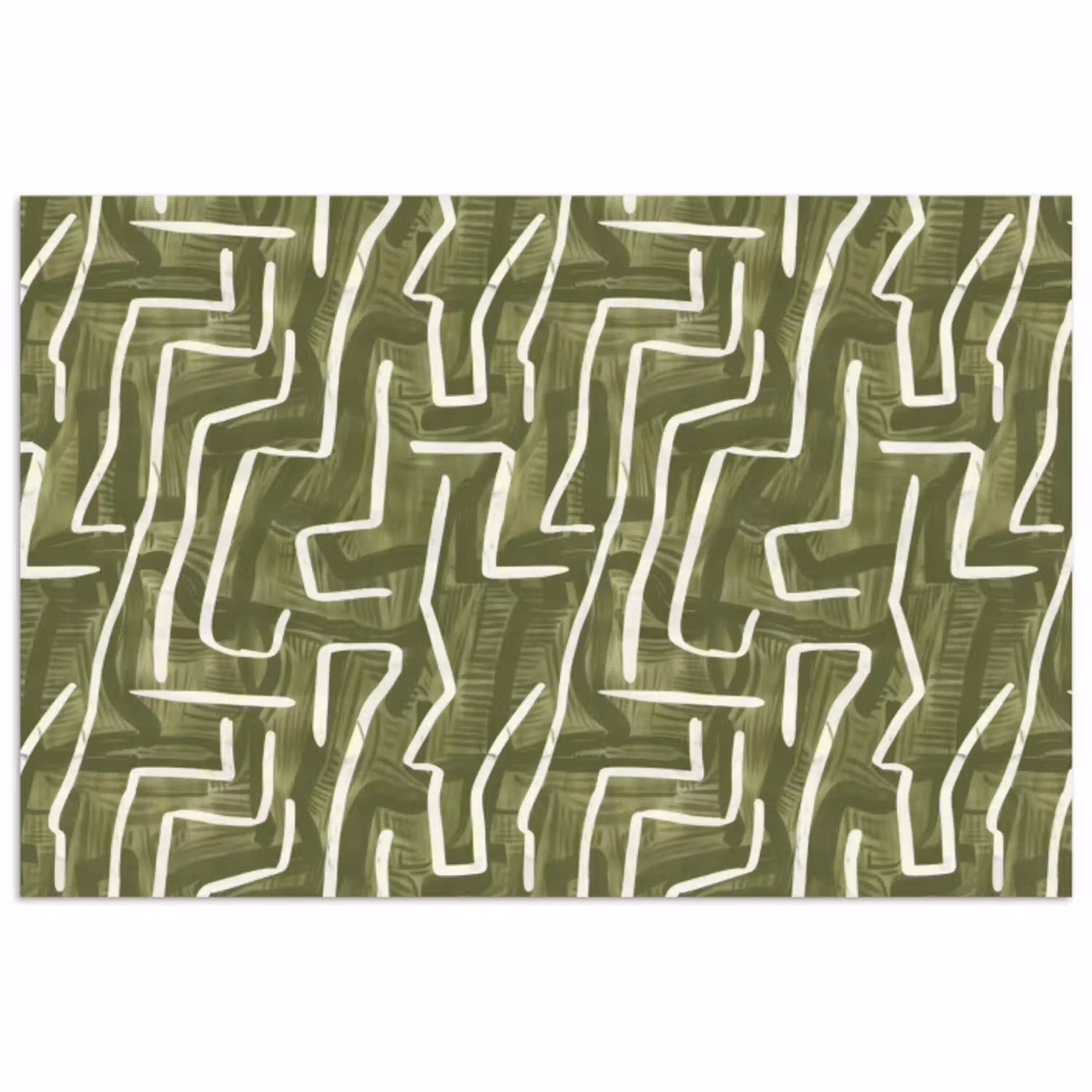 Groen - Abstract - Penseelstreken - Patroon poster papier klein 62 -3d