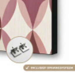 Ovaal - Textuur - Roze Textielframe zwart klein 947 -USP_ophangsysteemNL