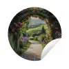 Doorkijk - Tuinboog - Bloemen - Natuur - Pad Wandcirkel tuinposter met ringen klein -3d