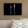 Vork - Mes - Zilver canvas 2cm klein -sfeer3