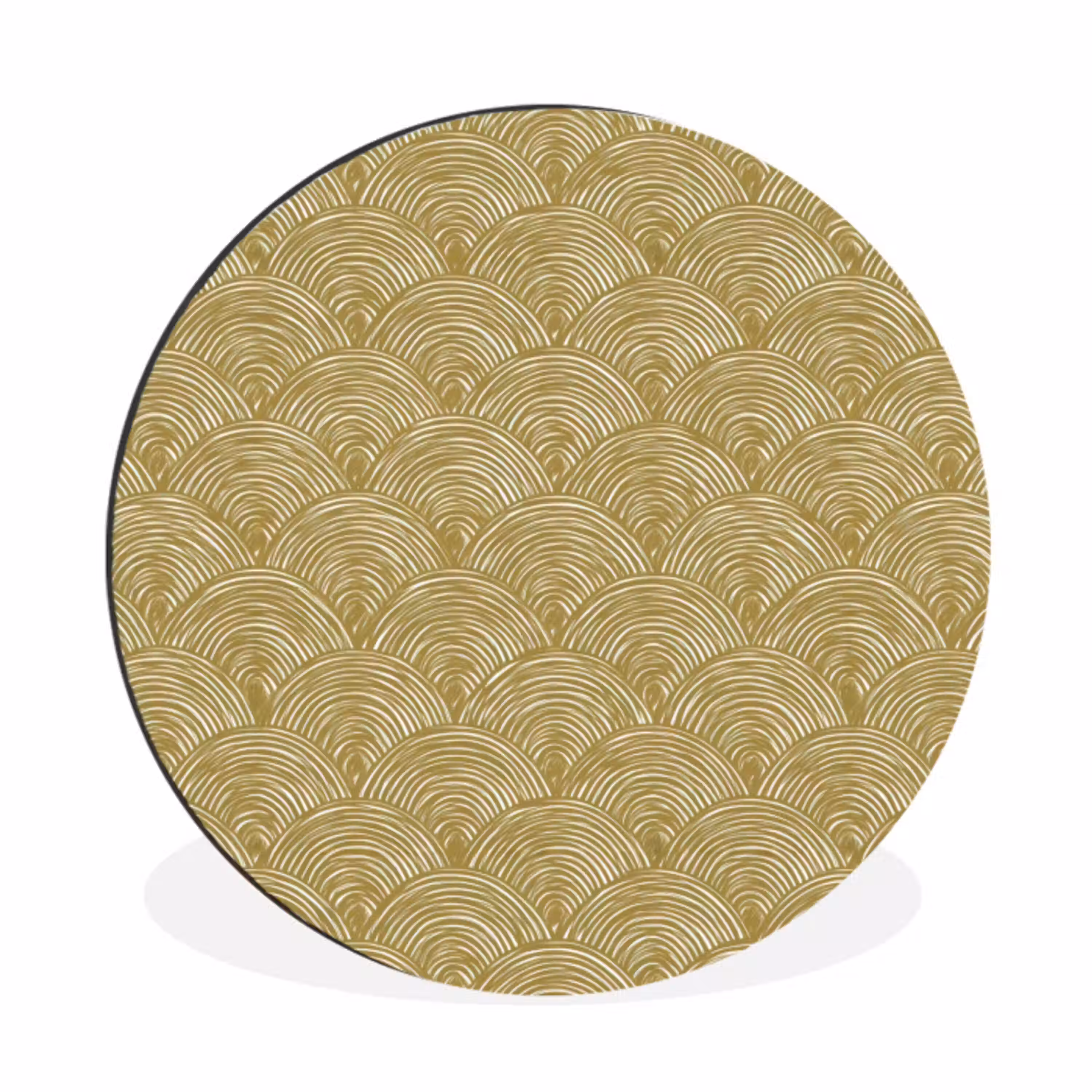 Waaier - Geometrisch - Groen Wandcirkel aluminium klein 190 -3d